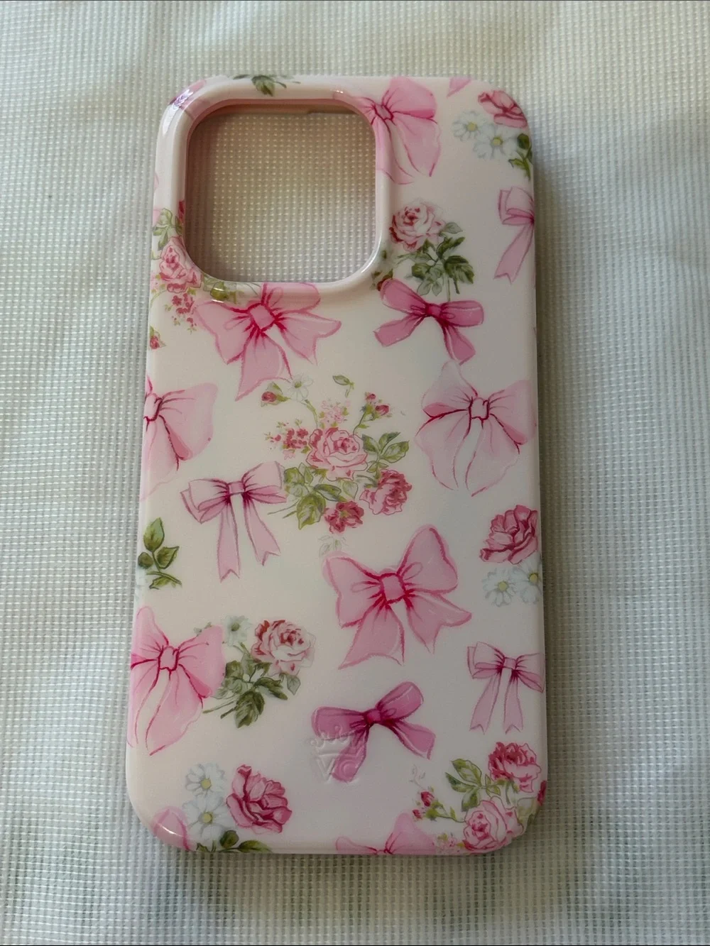 Velvet Caviar Pink Floral Bow iPhone 14 Pro Case
